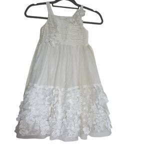 Picture Perfect Girl's Size 5 Ivory Floral Flower Girl Dress